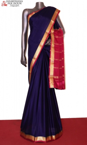 Contrast Classic Pure Mysore Crepe Silk Saree